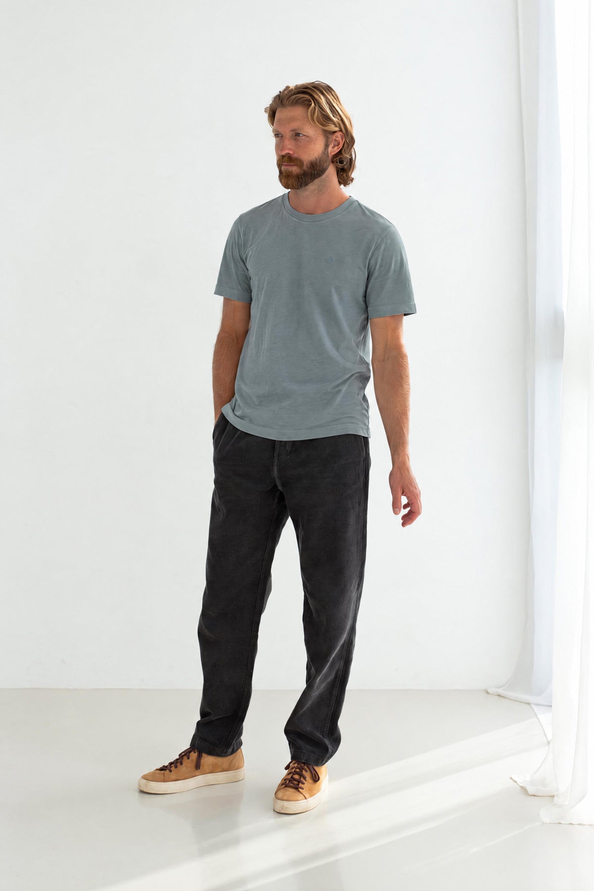 The Organic Cotton Tee - Steel Blue