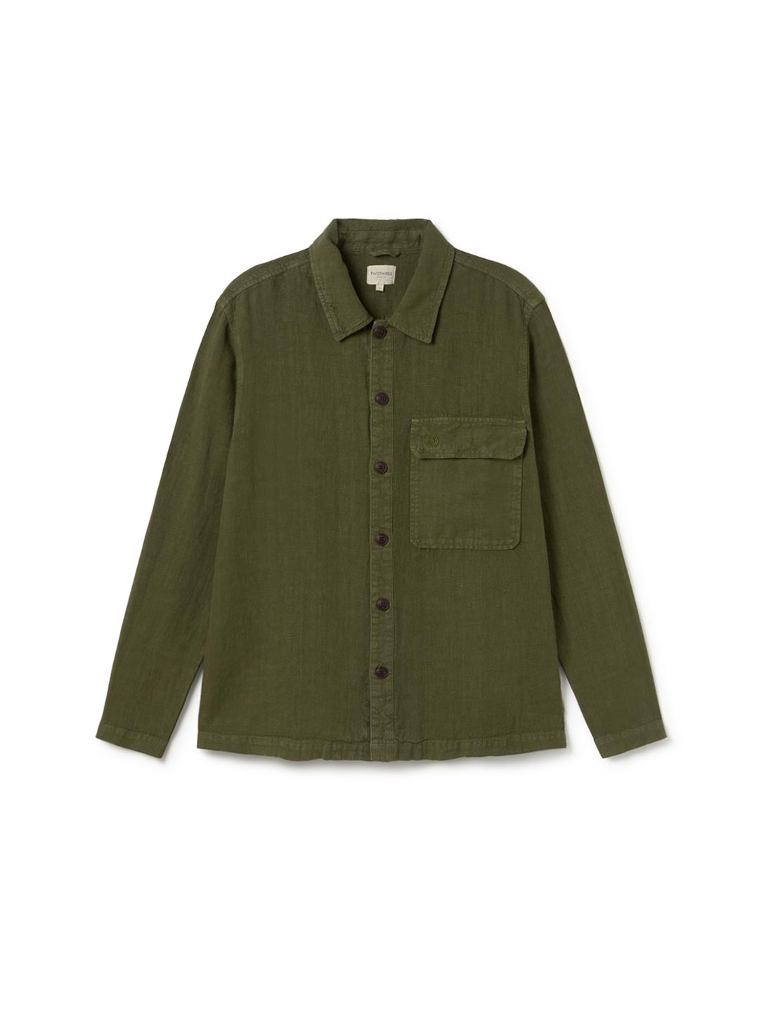 Codium green linen shirt men front