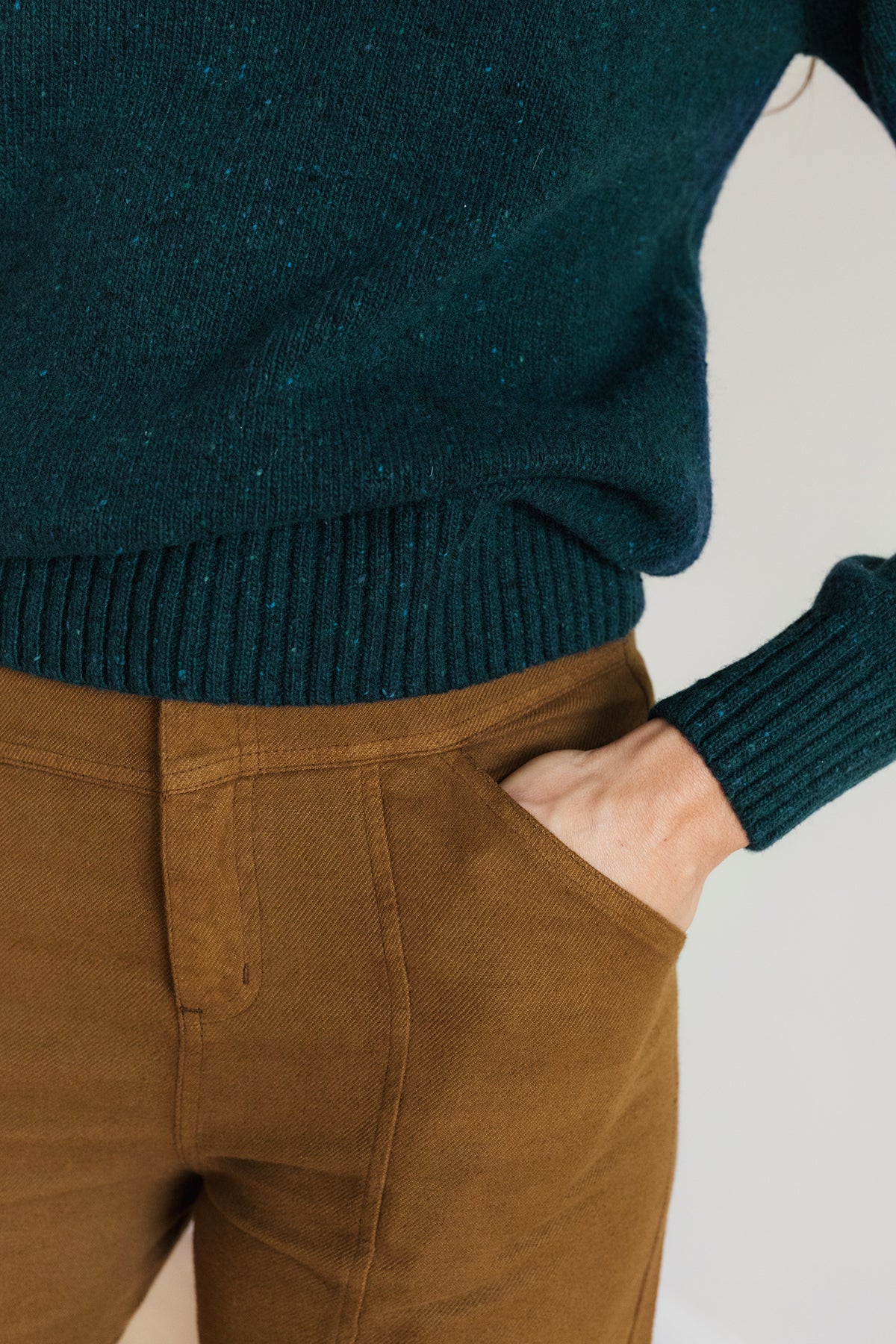 Mulesing-free wool green sweater