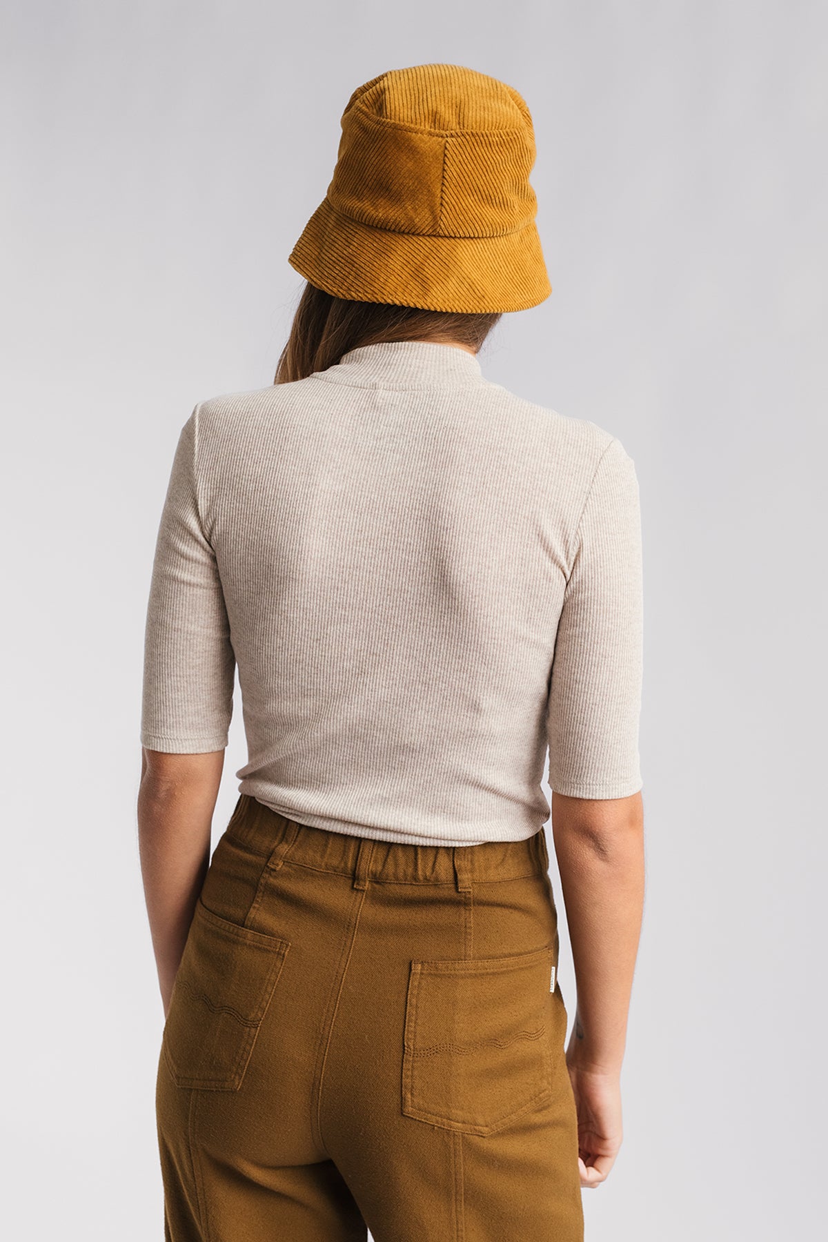 lightweight sustainable basic ecru top for women