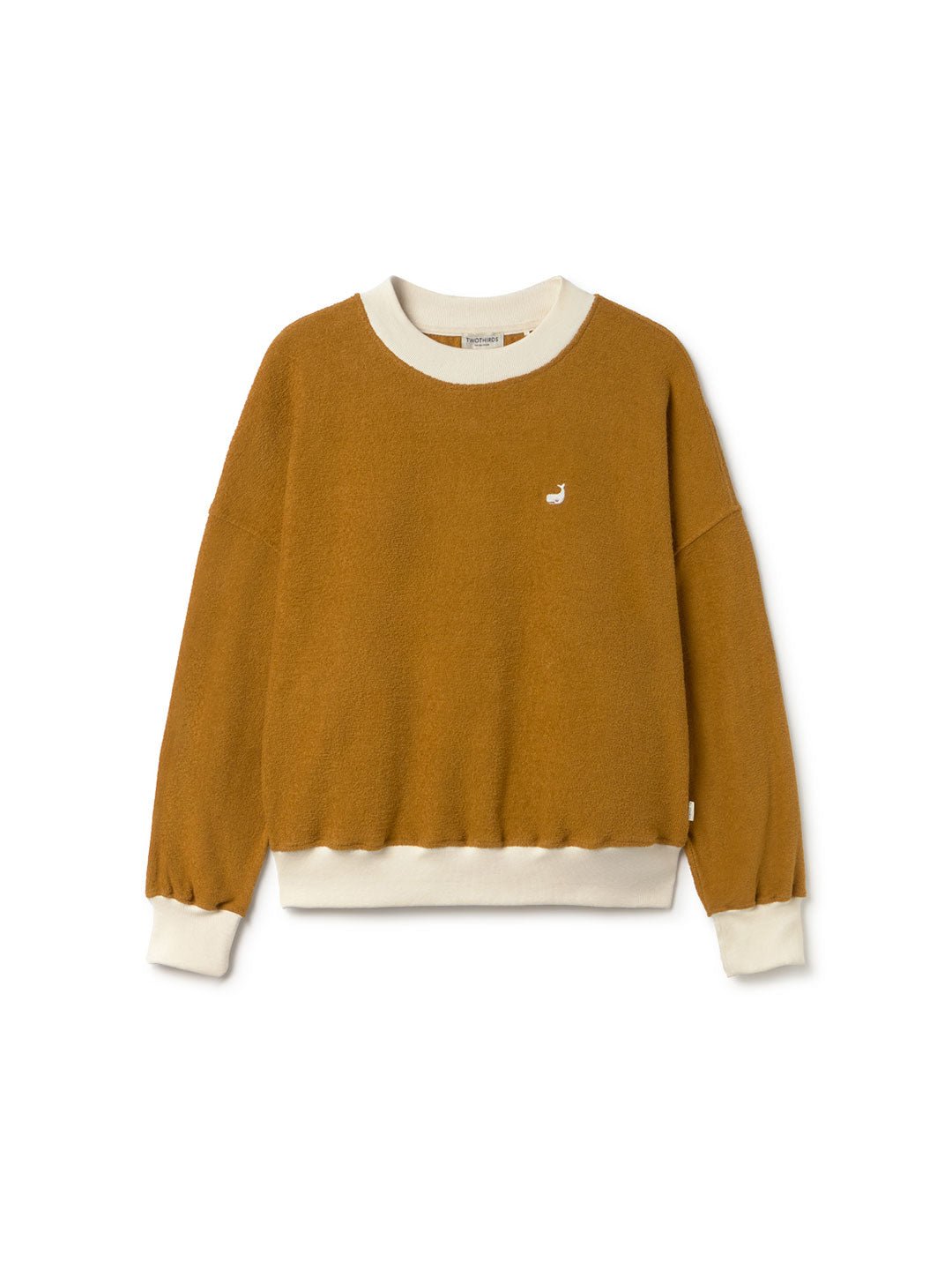 Golden brown organic cotton sweatshirt women front