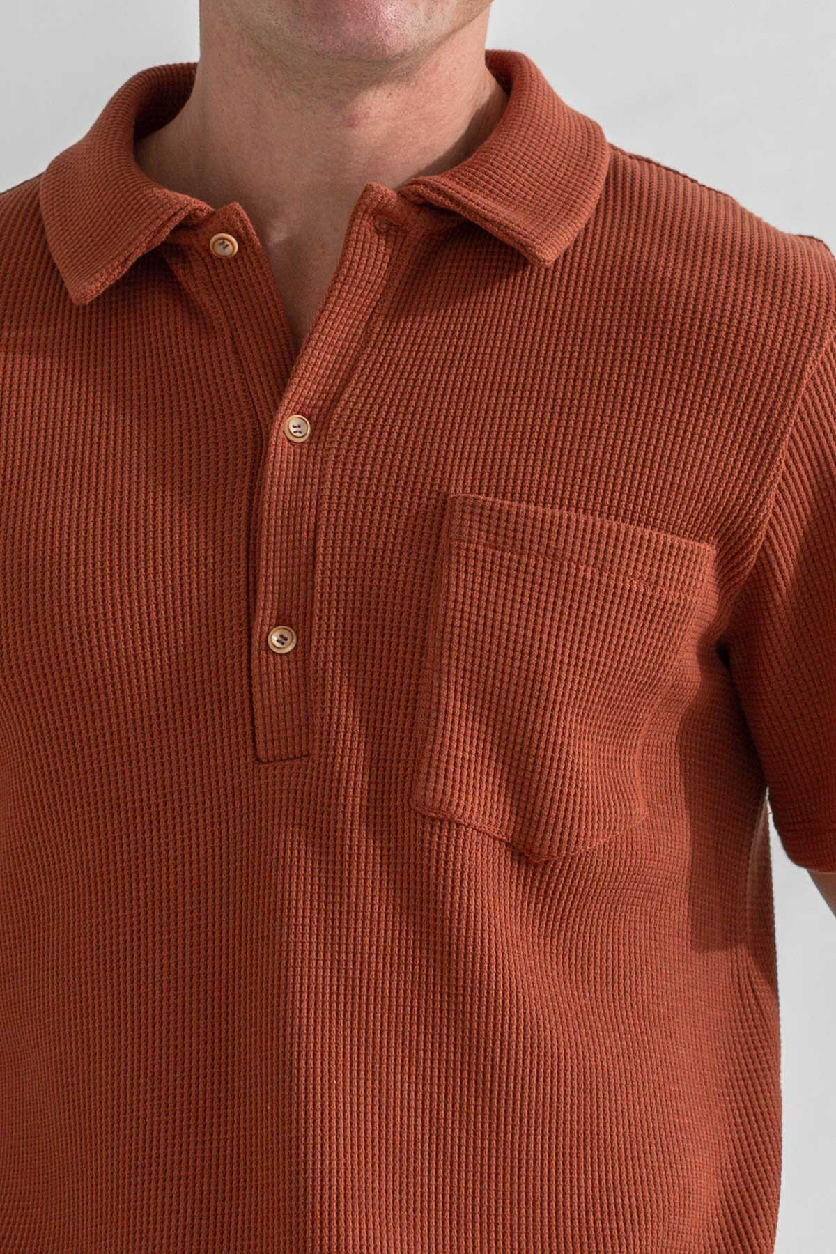 Coconut shell classic polo shirt men detail front