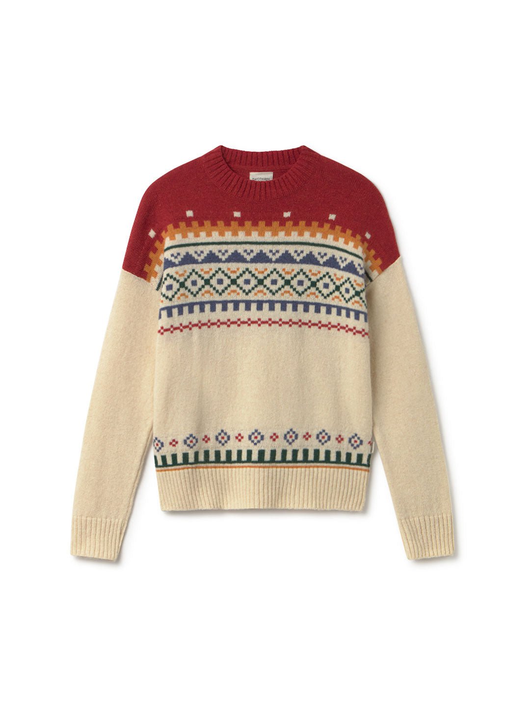 Wool blend jacquard knit women front
