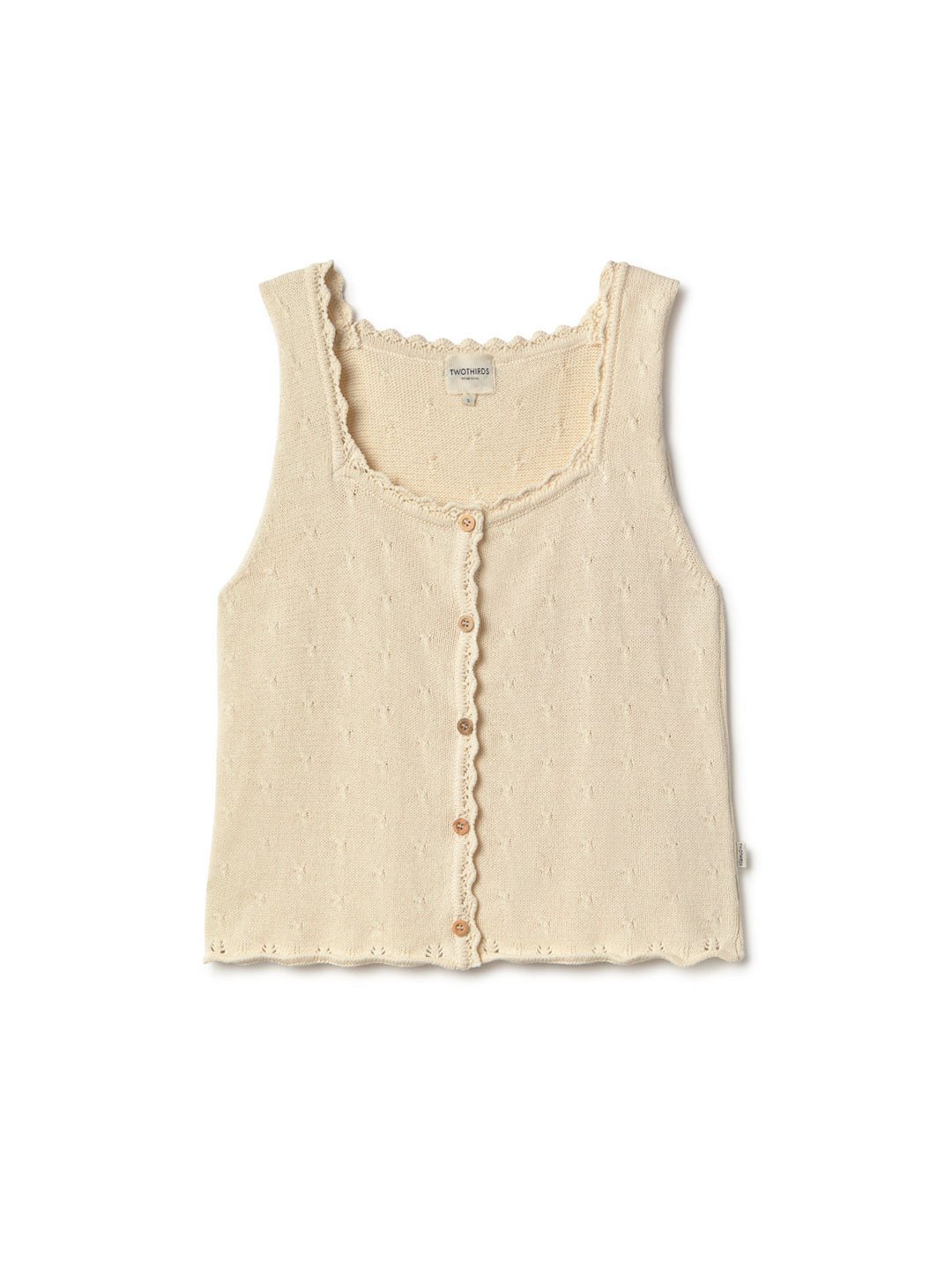 Ecru knit top women front