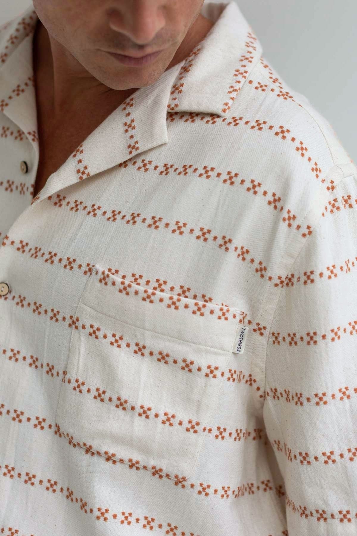 Striped Guayabera shirt men detail front