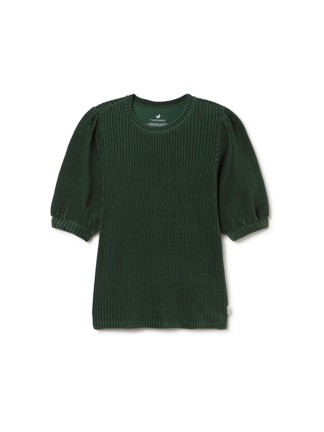 Dark green velour top women front