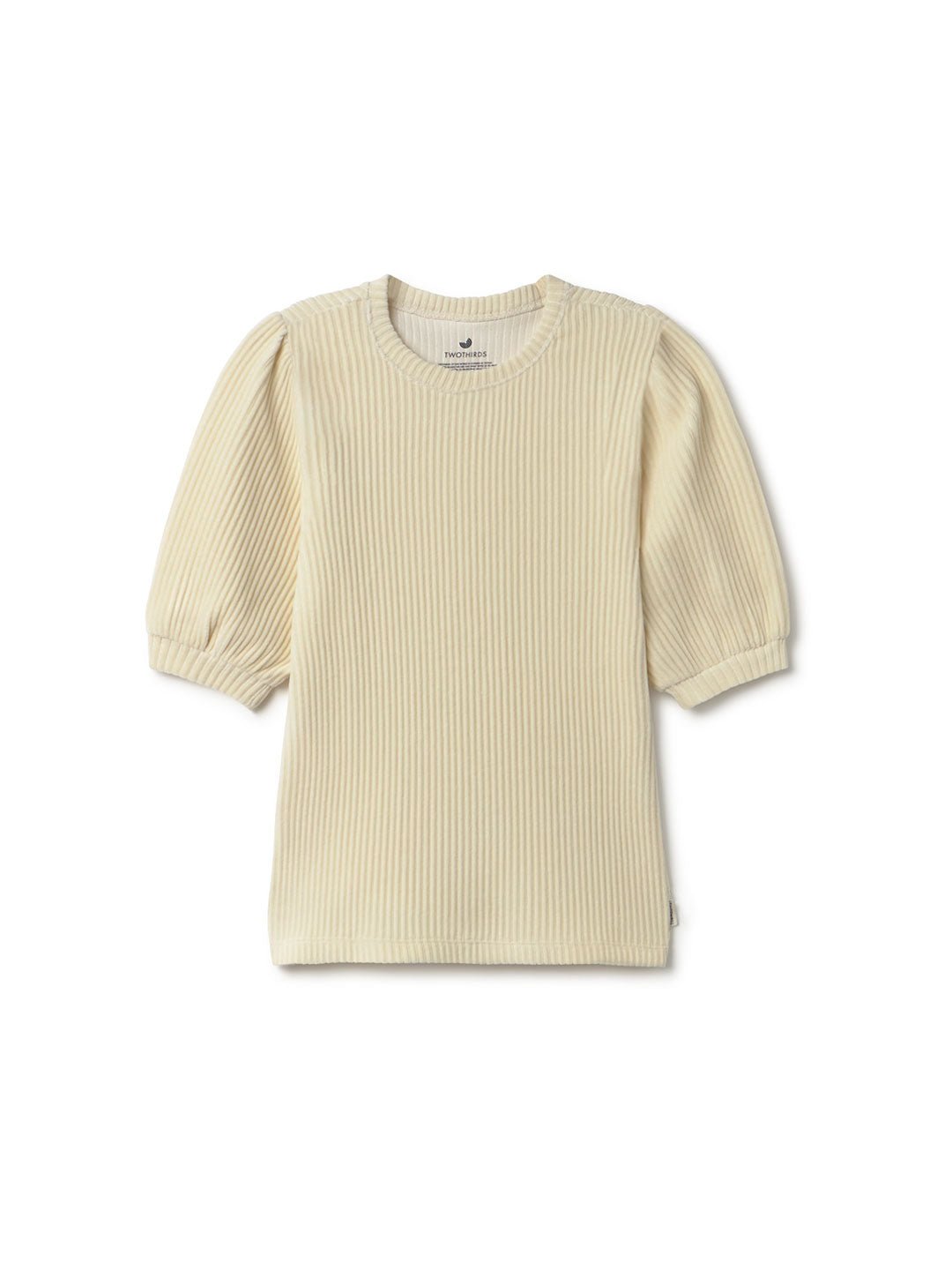 Ecru velour top women front