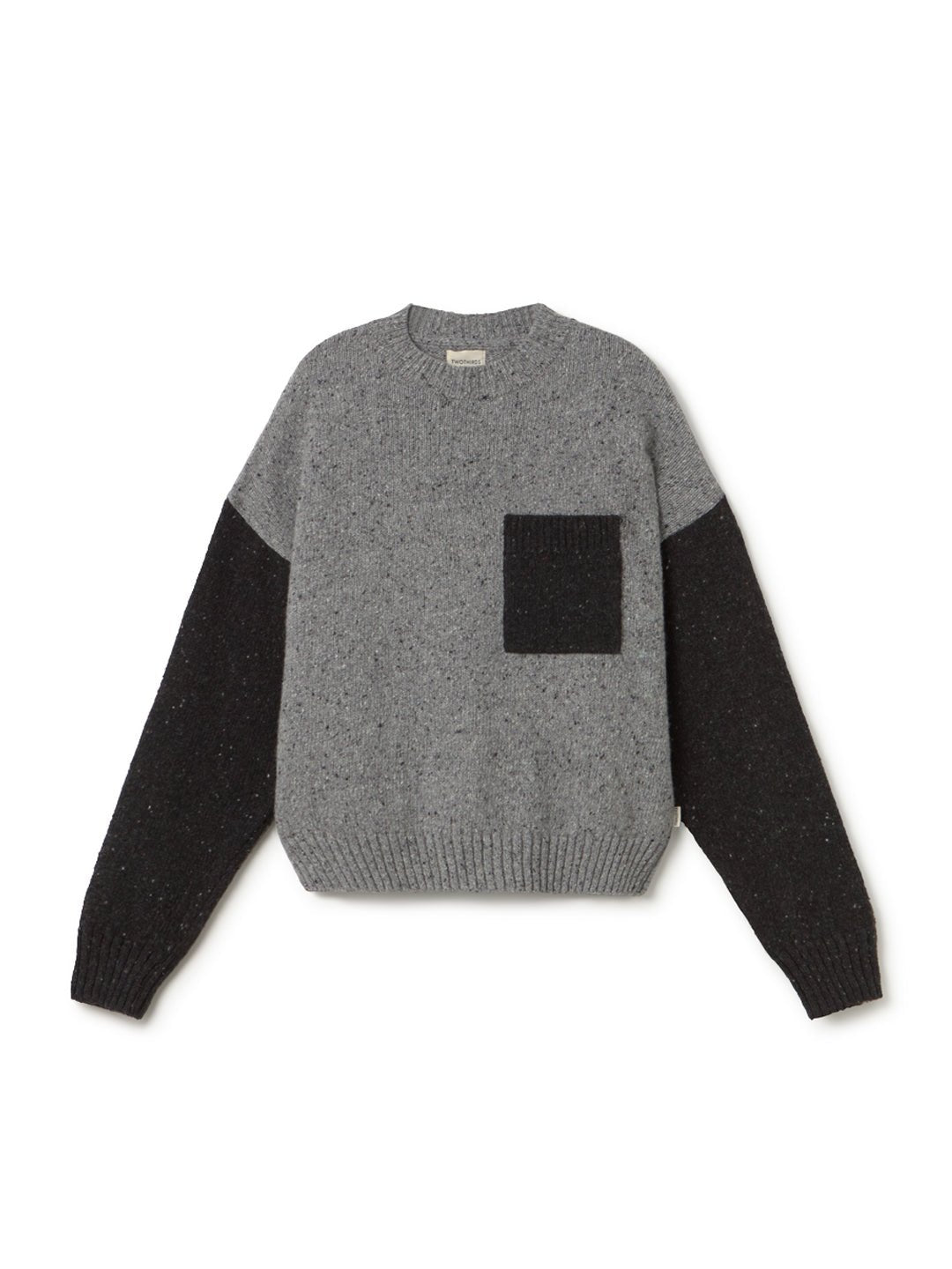 Bicolour grey and black women’s wool sweater