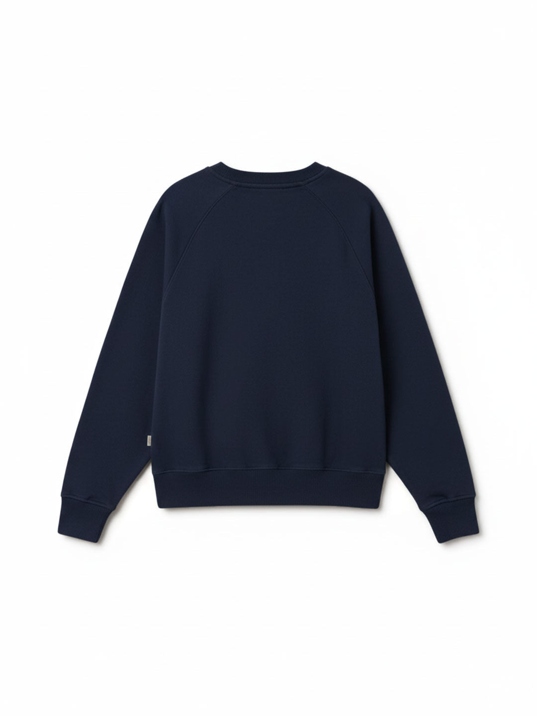 Navy organic cotton sweatshirt women back