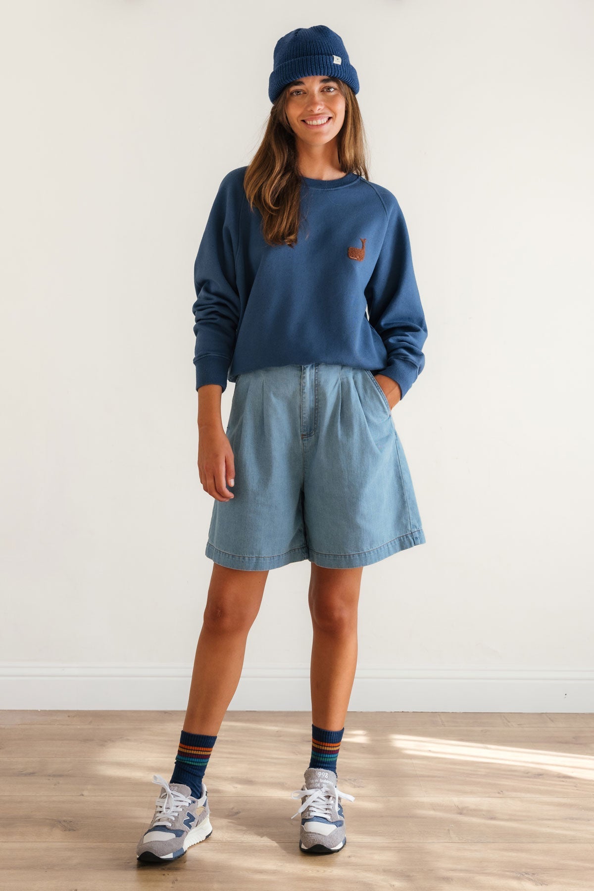 Sustainably made sweatshirt in ocean blue