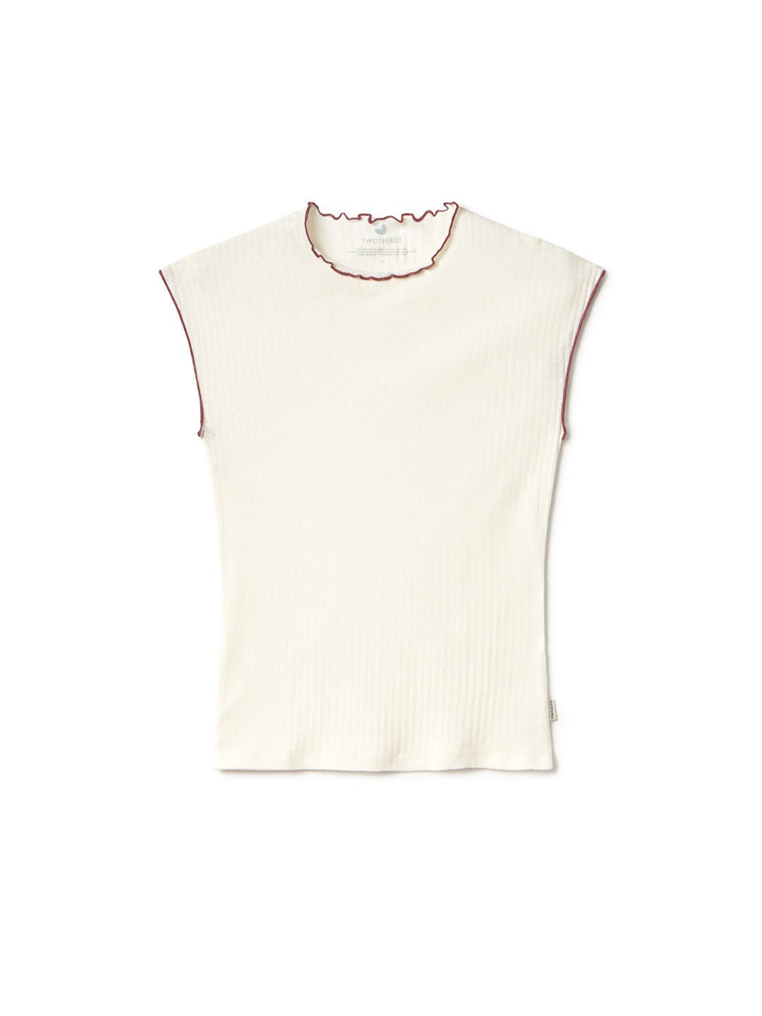 Creme ribbed tshirt women front