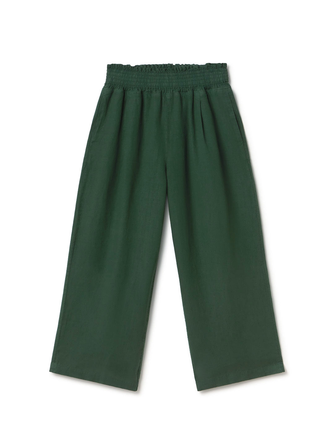 Garden green linen pants women front