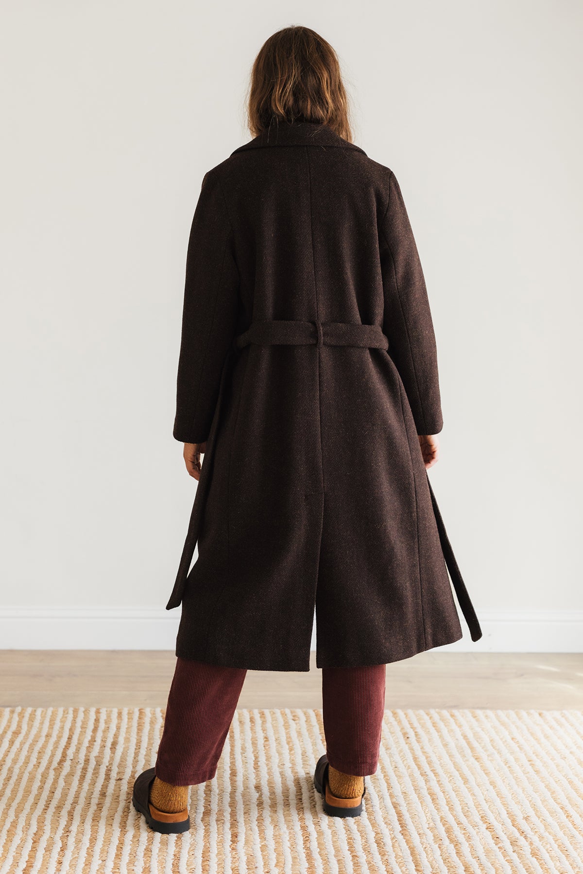 Mulesing-free wool belted coat