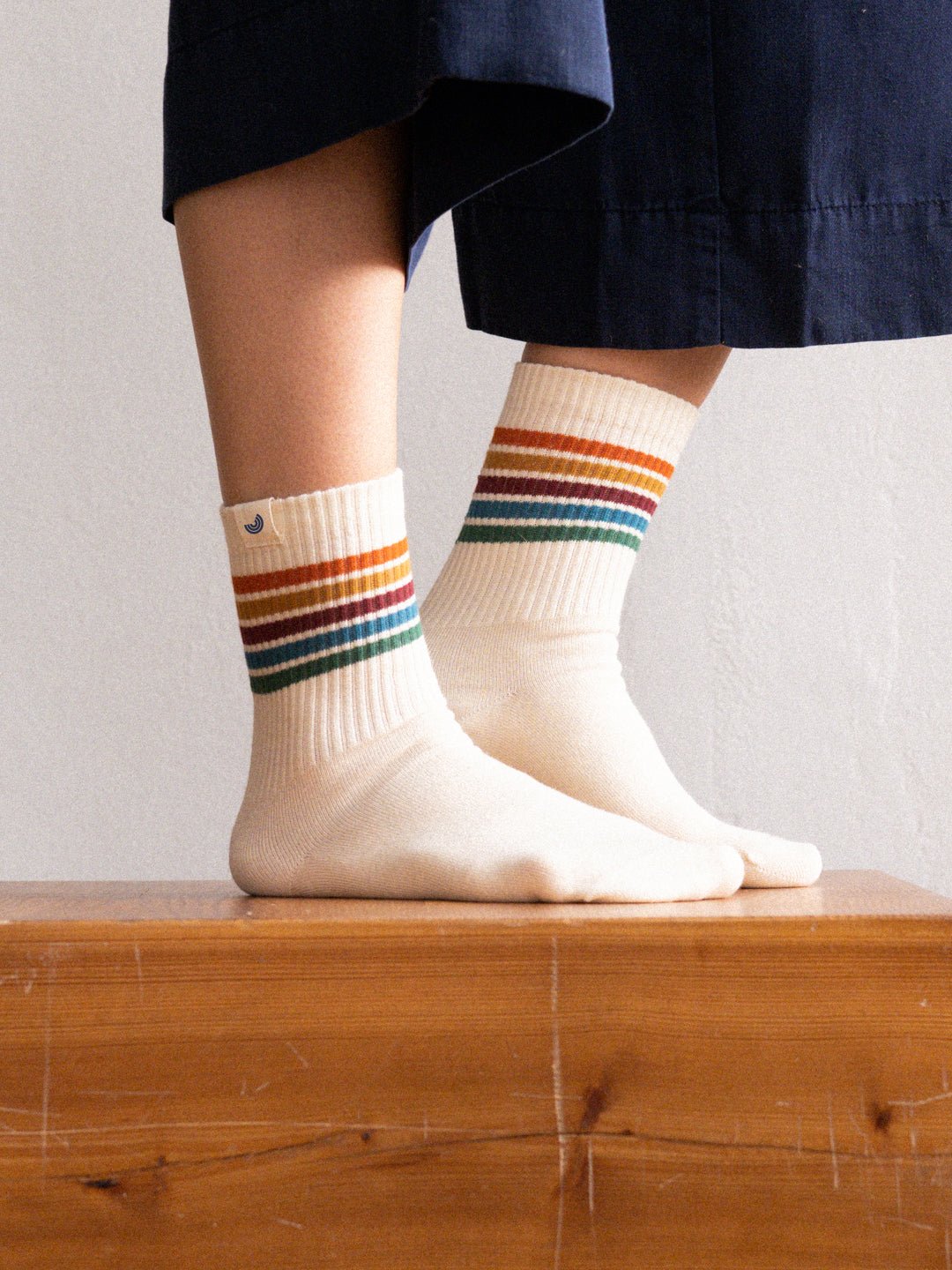 Sustainable cotton striped socks