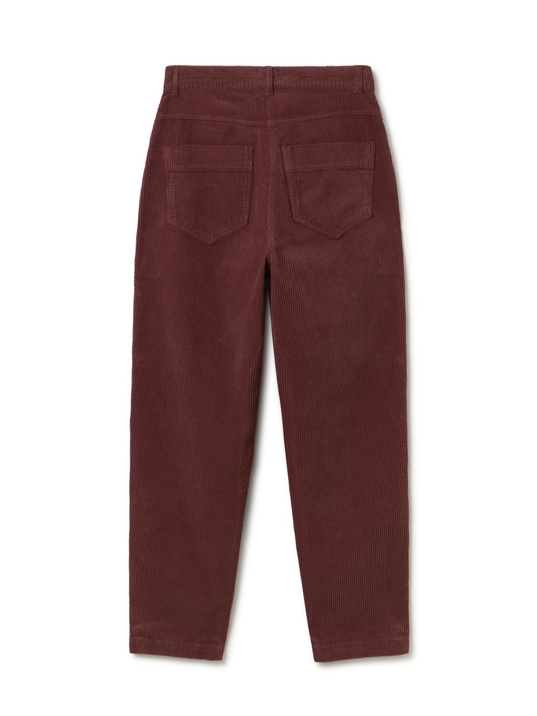 Back view Russet high-waist organic corduroys