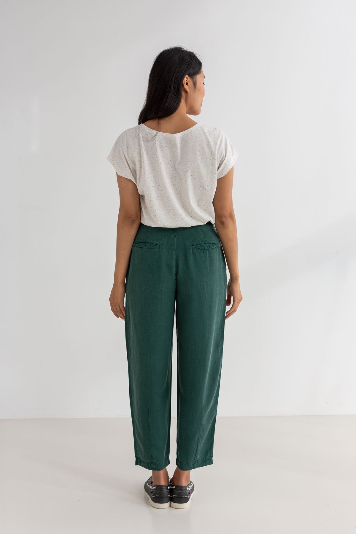 Multicolour neps top women green pants full body view back