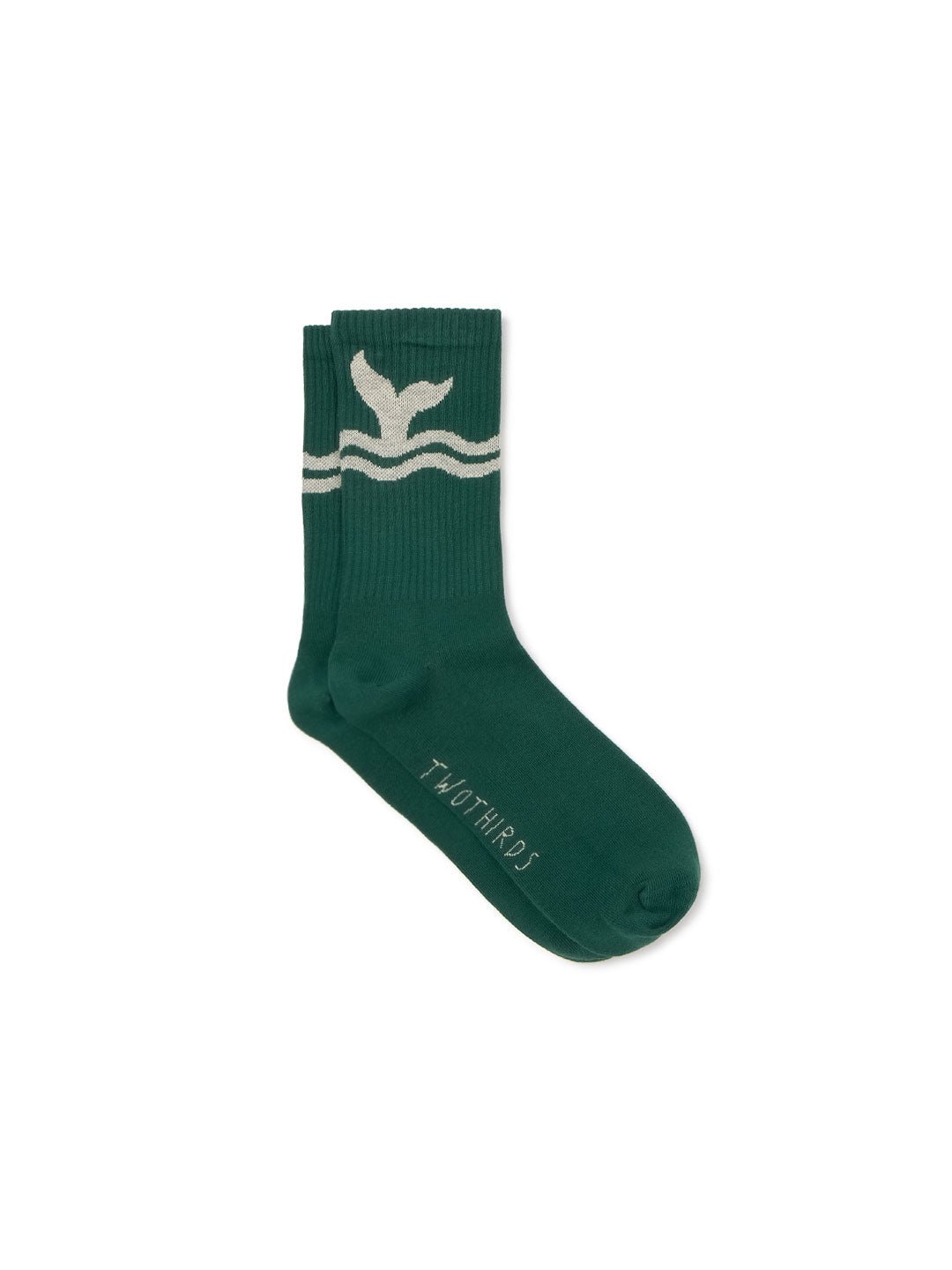 Eco-friendly green whale socks