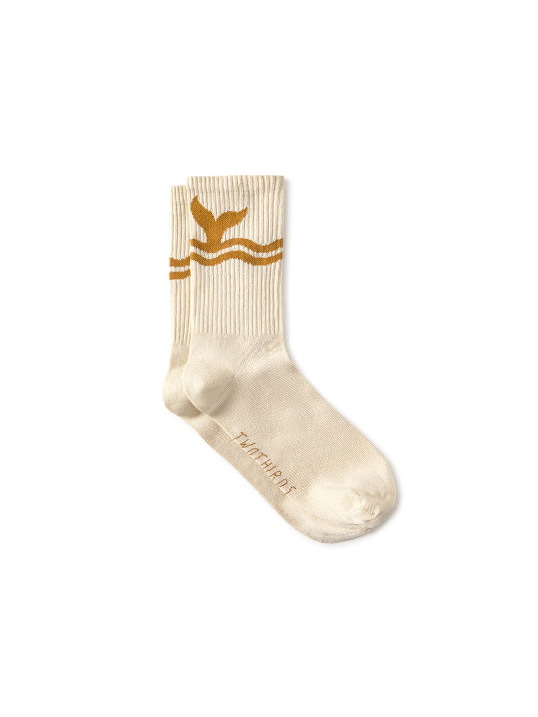 Eco-friendly ecru whale socks