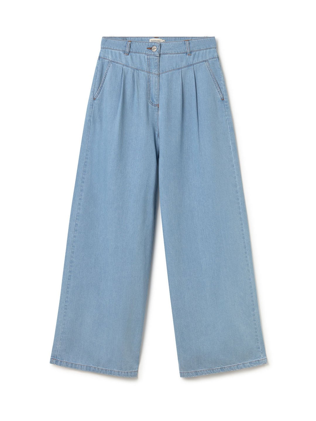 Light blue wide-leg trousers