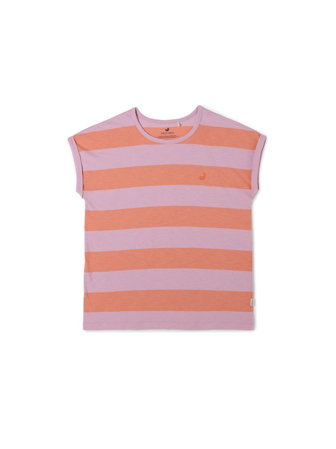 Orange pink organic cotton top women front