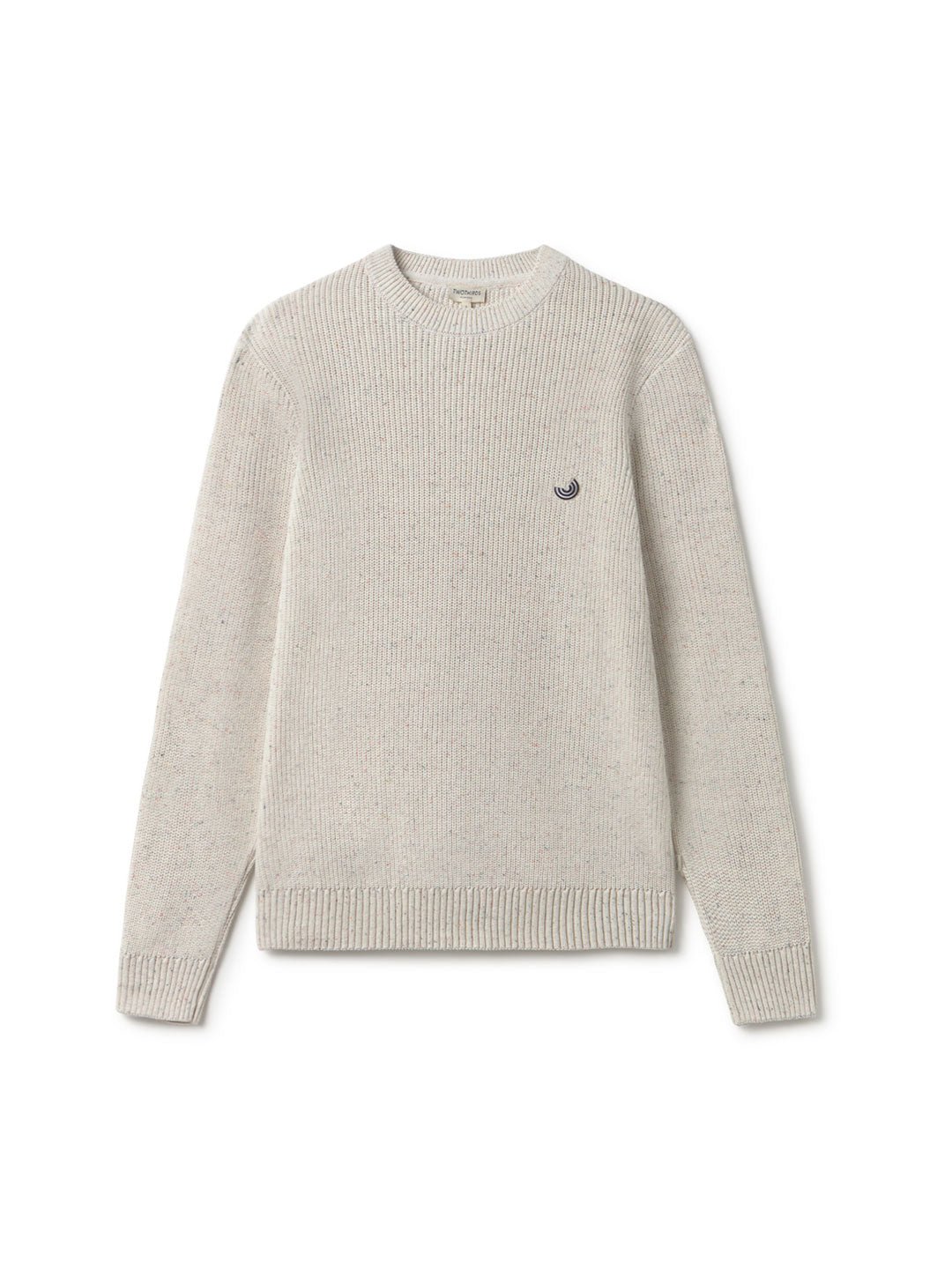Ecru multicolor neps knit men front