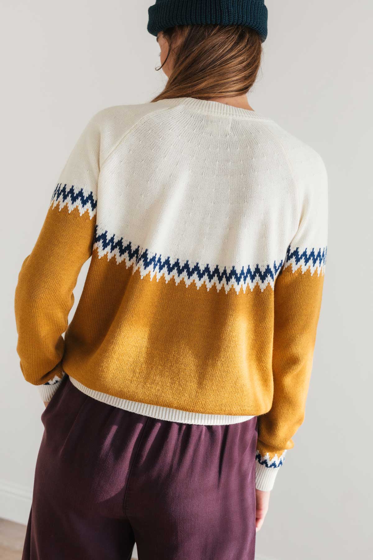 Terracotta organic cotton knit women wear view back