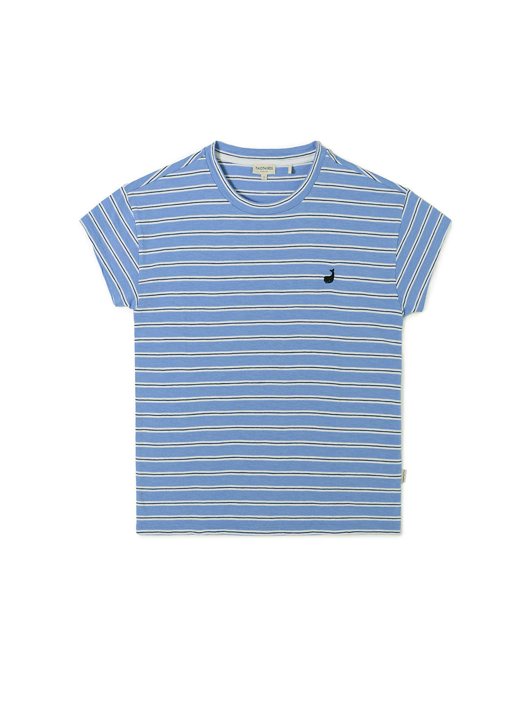 Blue stripes organic cotton top women front