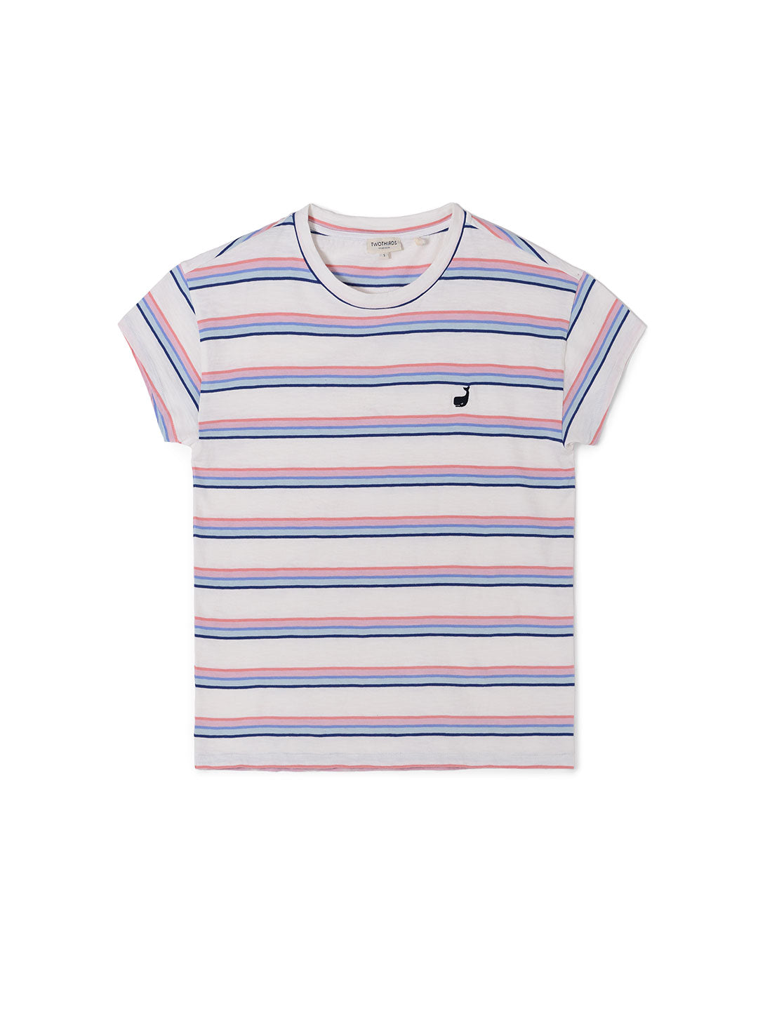 Multicolour stripes organic cotton top women front