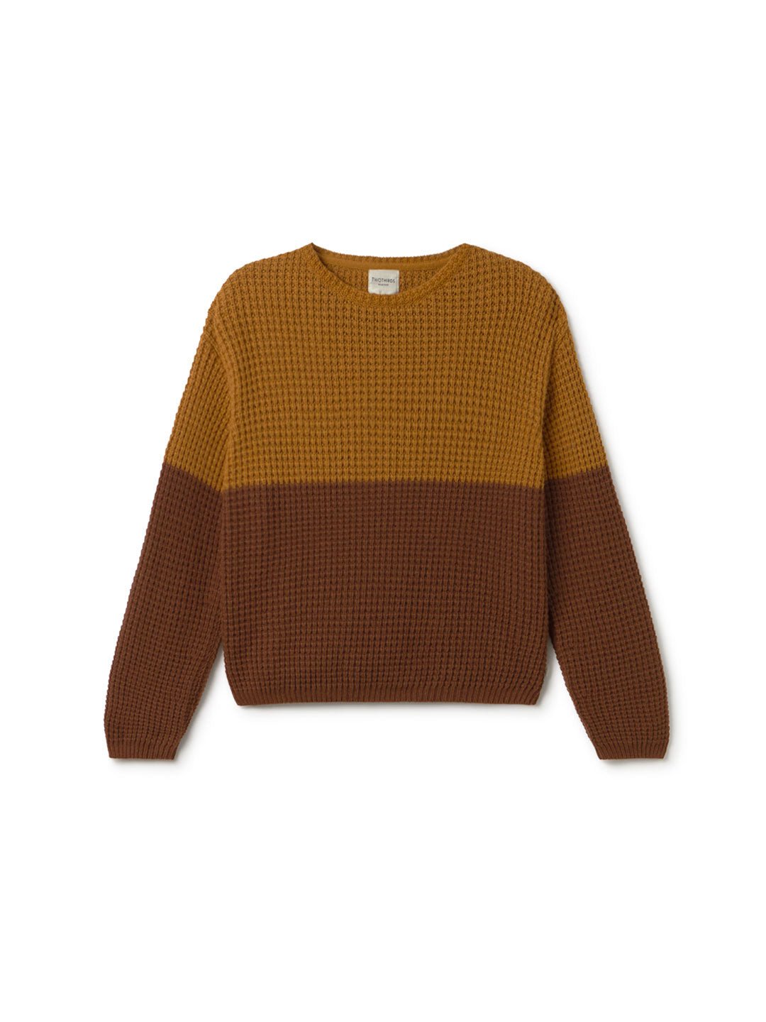 Bicolor terracota winter knit women front