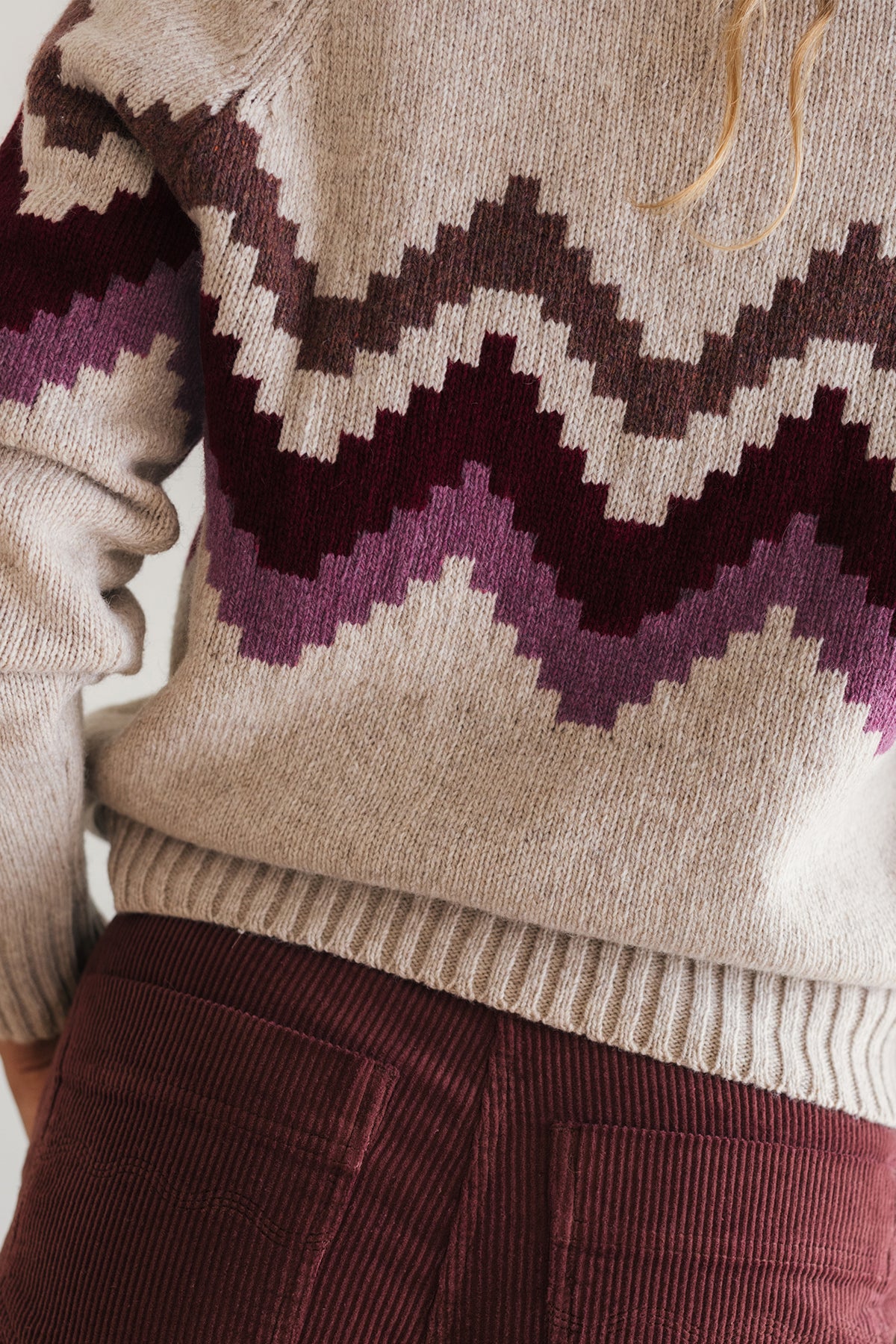 Eco-friendly patterned winter knit for women