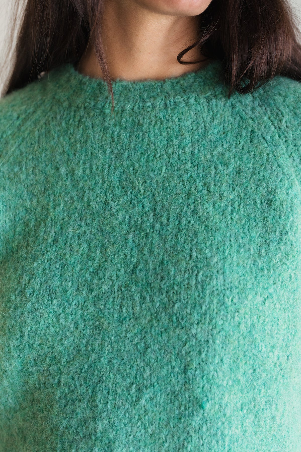 Green alpaca wool women’s knit