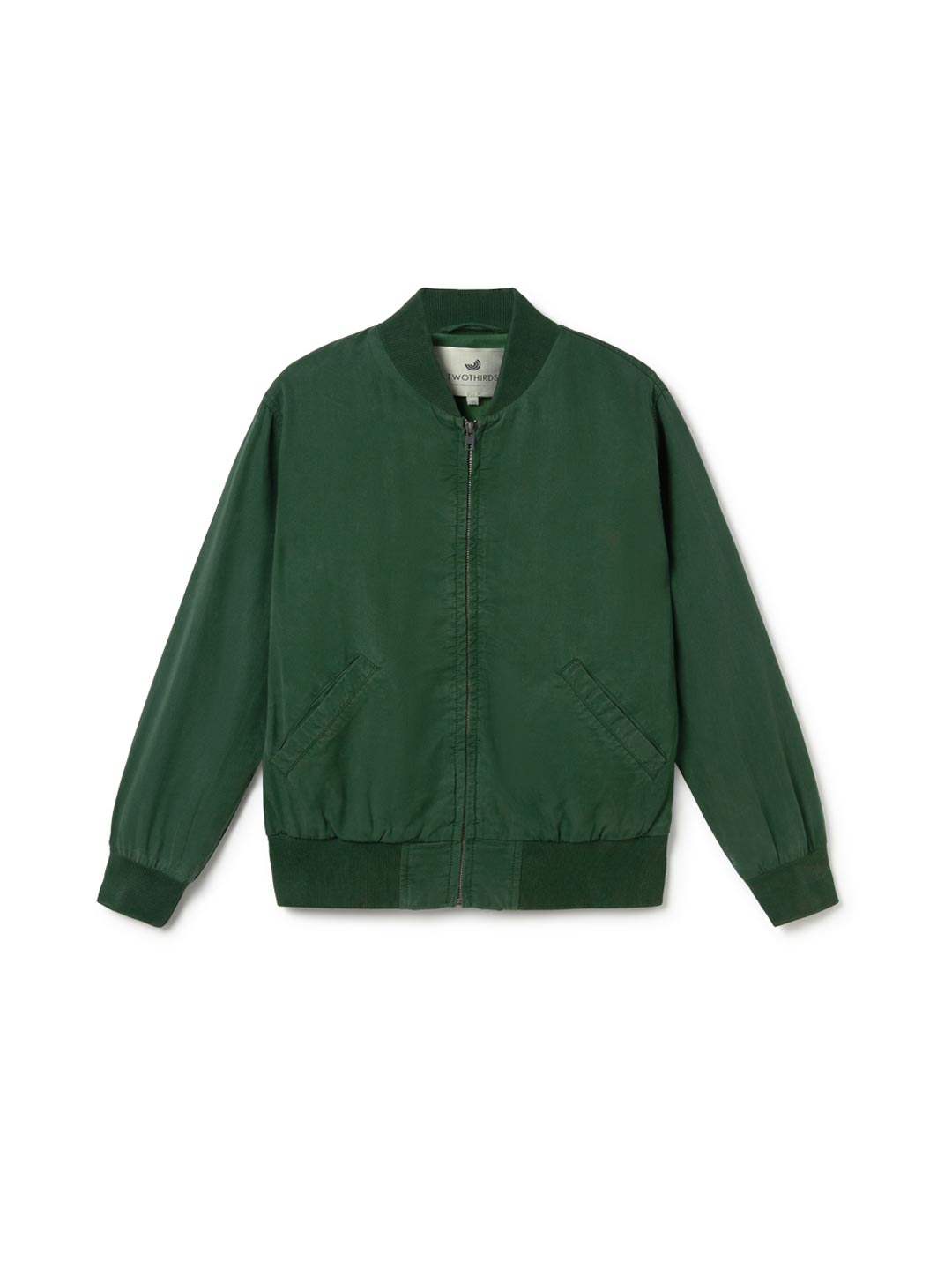 Dark green bomber jacket women front