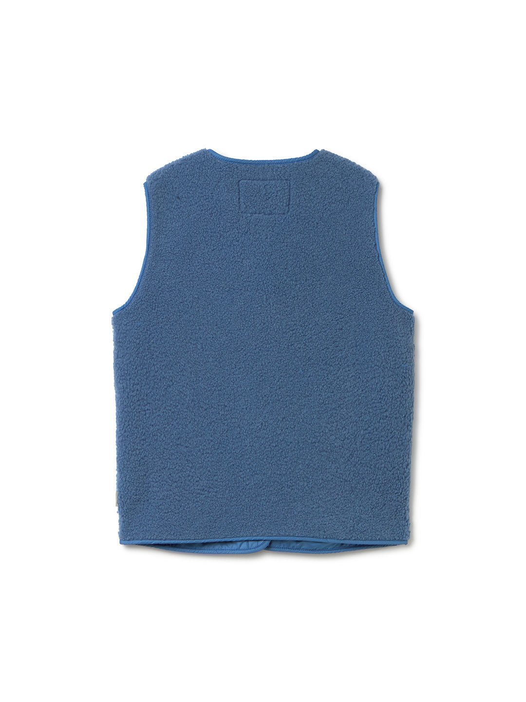 Soft blue sherpa vest front view