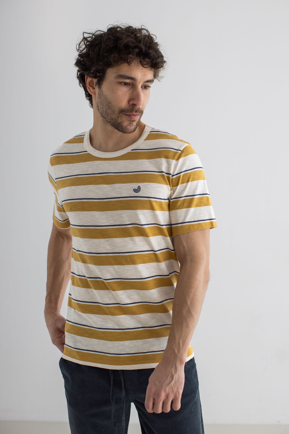 Railey - Mustard and Navy Stripes