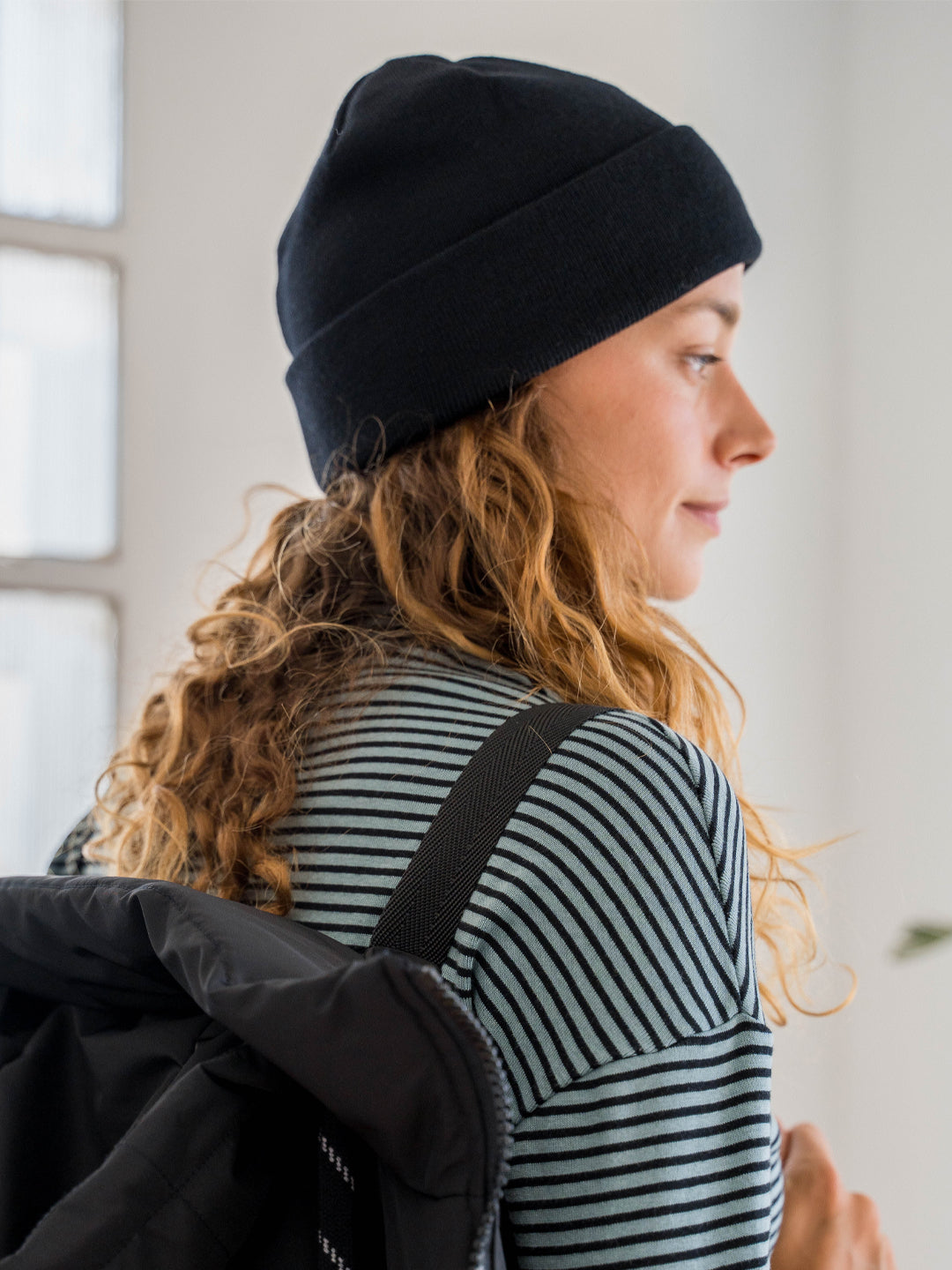 Bonnet Merino Femme - Black